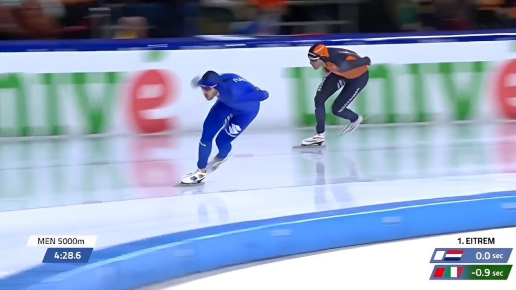 Davide Ghiotto, 5000 metri (Campionati Europei pattinaggio velocità, Heerenveen, 06/01/2024)