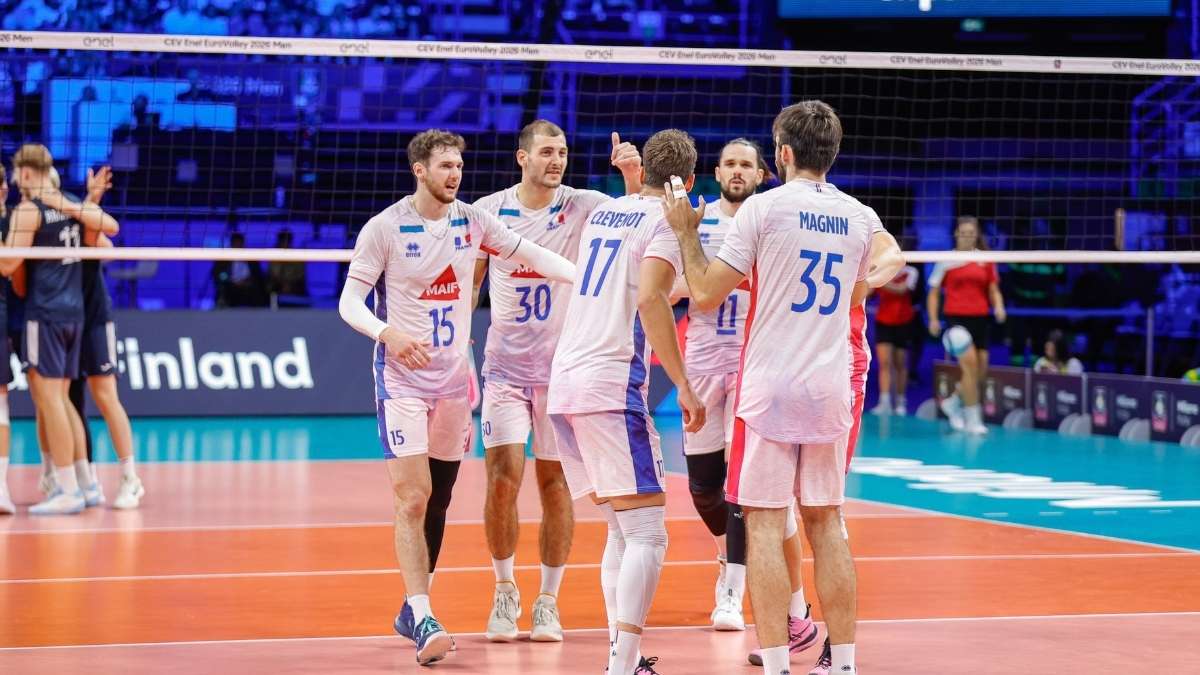 Esultanza Francia vs Finlandia Eurovolley maschile 2026