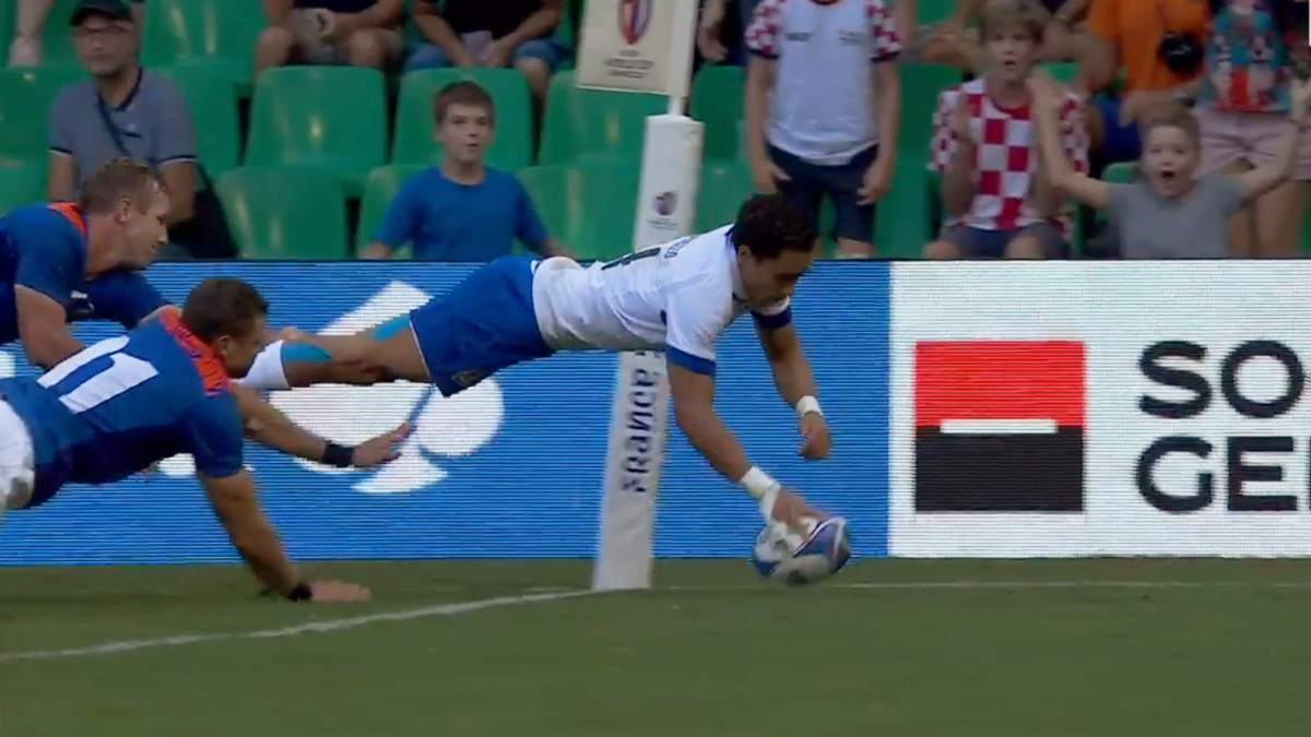 Mondiali Rugby 2023. Ange Capuozzo (Italia - Namibia. Rugby World Cup 2023, Saint Etienne, 09/09/2023)