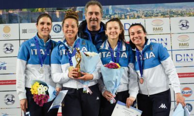 Errigo, Volpi, Cerioni, Favaretto, Cristino (Tbilisi, Coppa del Mondo di fioretto femminile). fonte: BIZZI/Federscherma